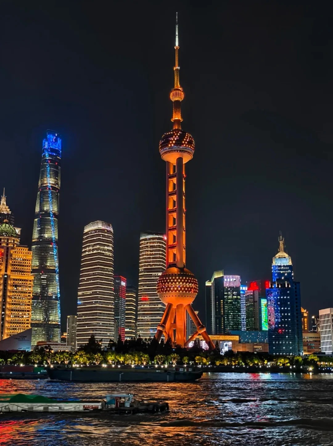Shanghai skyline from the Bund at night